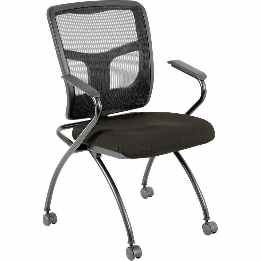 Lorell Mesh Back Nesting Training Chair with Folding Seat and Casters - Set of 2 (LLR - LLR84374X) - SchoolOutlet