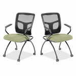 Lorell Mesh Back Nesting Training Chair with Folding Seat and Casters - Set of 2 (LLR-LLR84374X) - SchoolOutlet