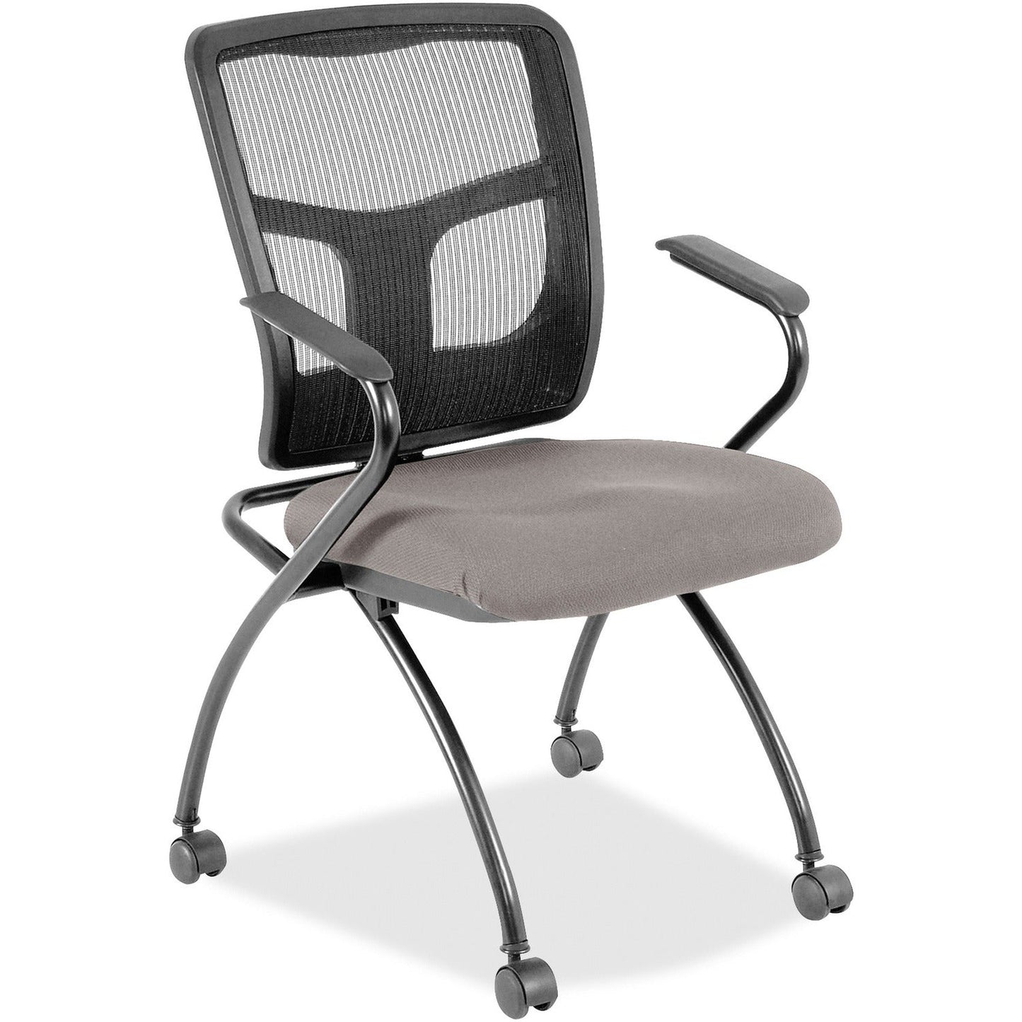 Lorell Mesh Back Nesting Training Chair with Folding Seat and Casters - Set of 2 (LLR - LLR84374X) - SchoolOutlet
