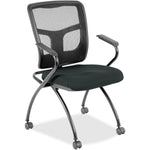 Lorell Mesh Back Nesting Training Chair with Folding Seat and Casters - Set of 2 (LLR - LLR84374X) - SchoolOutlet