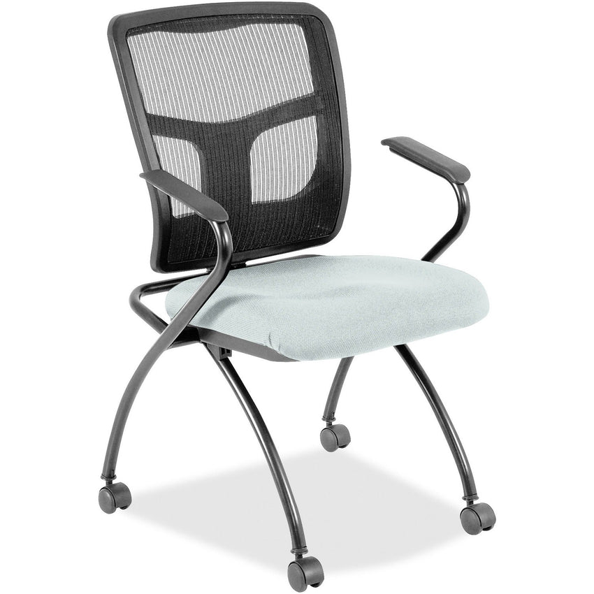 Lorell Mesh Back Nesting Training Chair with Folding Seat and Casters - Set of 2 (LLR - LLR84374X) - SchoolOutlet
