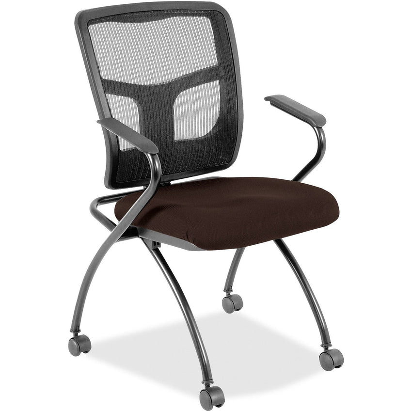 Lorell Mesh Back Nesting Training Chair with Folding Seat and Casters - Set of 2 (LLR - LLR84374X) - SchoolOutlet