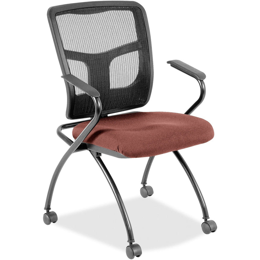Lorell Mesh Back Nesting Training Chair with Folding Seat and Casters - Set of 2 (LLR - LLR84374X) - SchoolOutlet