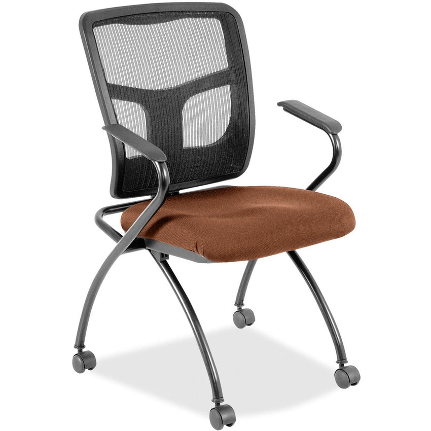 Lorell Mesh Back Nesting Training Chair with Folding Seat and Casters - Set of 2 (LLR - LLR84374X) - SchoolOutlet
