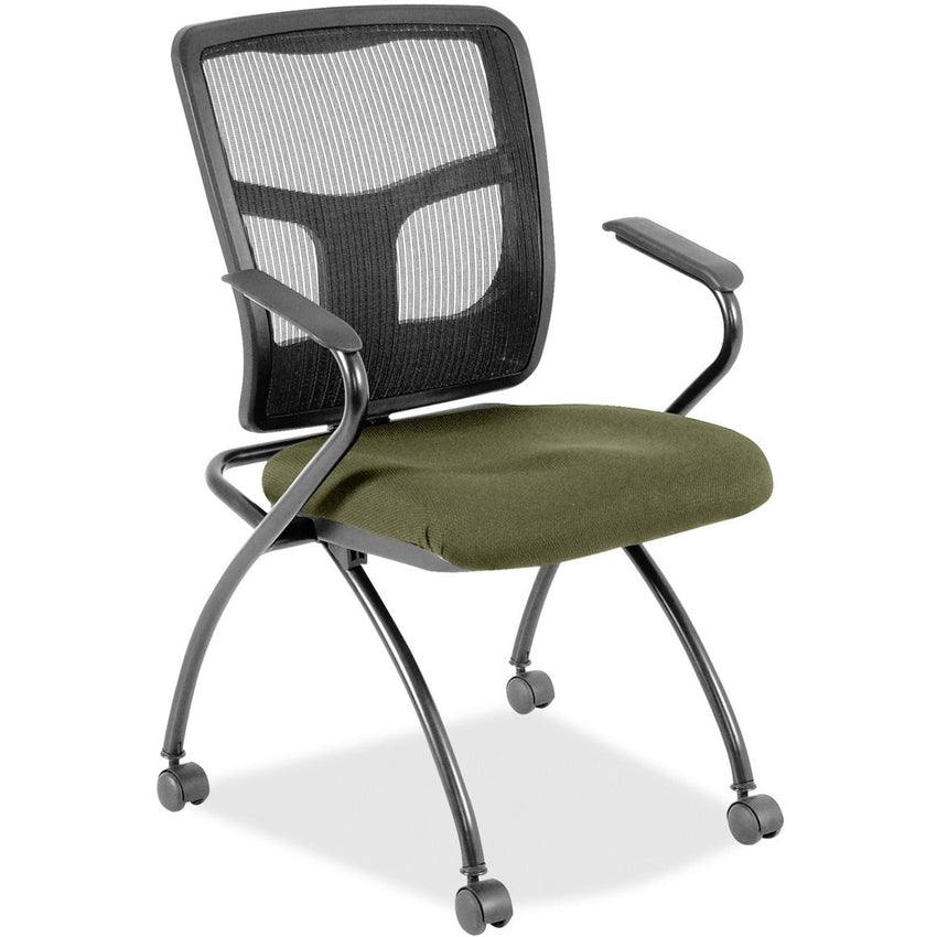 Lorell Mesh Back Nesting Training Chair with Folding Seat and Casters - Set of 2 (LLR - LLR84374X) - SchoolOutlet