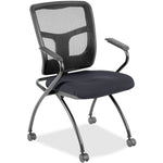 Lorell Mesh Back Nesting Training Chair with Folding Seat and Casters - Set of 2 (LLR - LLR84374X) - SchoolOutlet