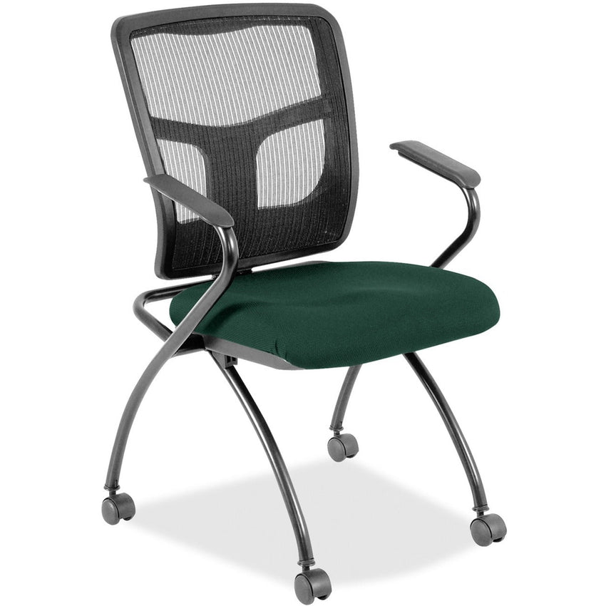 Lorell Mesh Back Nesting Training Chair with Folding Seat and Casters - Set of 2 (LLR - LLR84374X) - SchoolOutlet