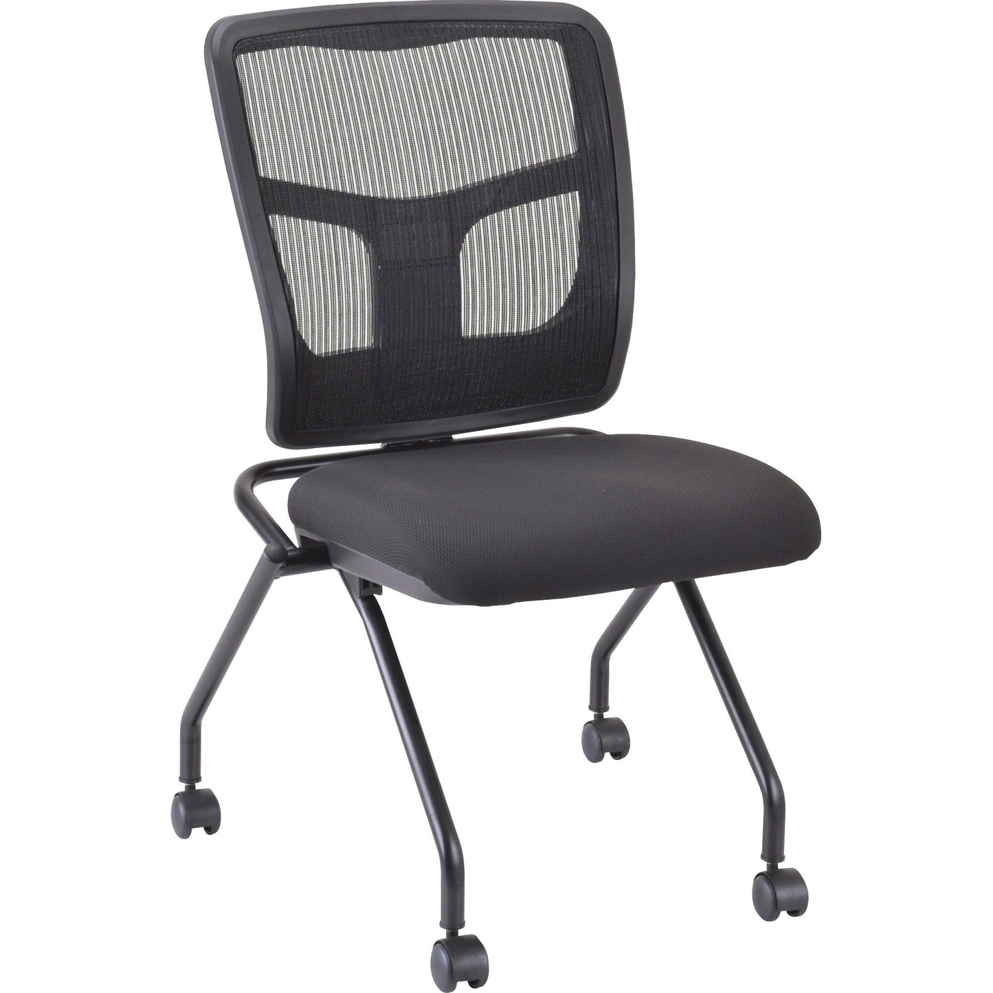 Lorell Training Room Guest Chair with Mesh Back and Flip - Up Seat - Set of 2 (LLR - LLR84385X) - SchoolOutlet