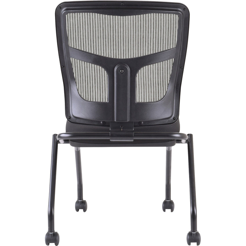 Lorell Training Room Guest Chair with Mesh Back and Flip - Up Seat - Set of 2 (LLR - LLR84385X) - SchoolOutlet