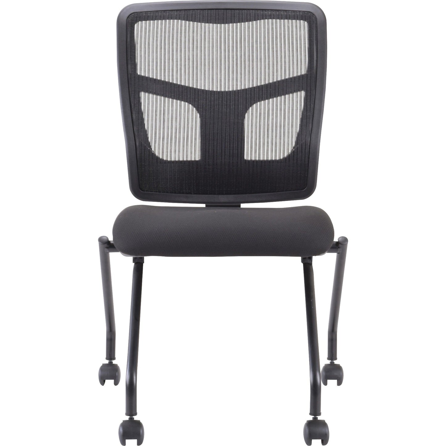 Lorell Training Room Guest Chair with Mesh Back and Flip - Up Seat - Set of 2 (LLR - LLR84385X) - SchoolOutlet