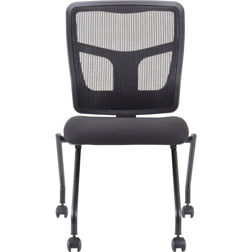 Lorell Training Room Guest Chair with Mesh Back and Flip - Up Seat - Set of 2 (LLR - LLR84385X) - SchoolOutlet