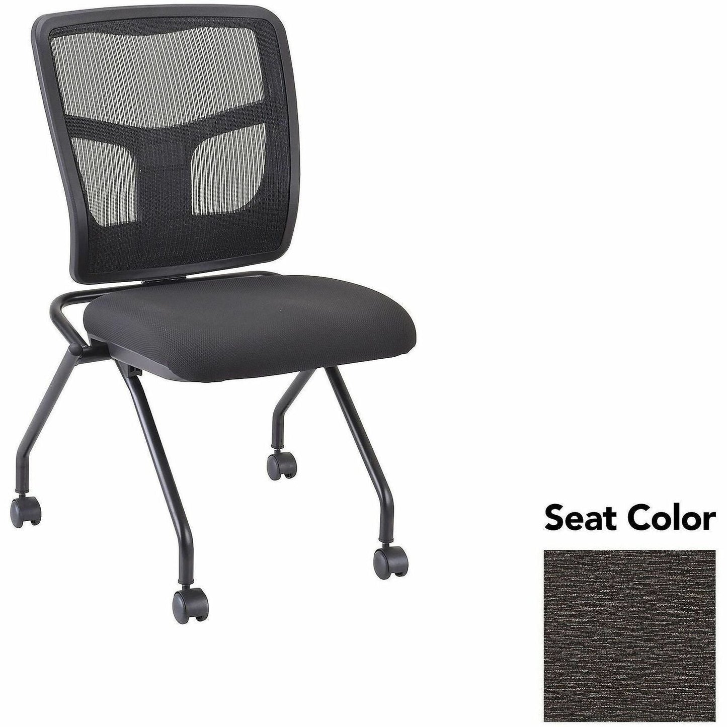 Lorell Training Room Guest Chair with Mesh Back and Flip - Up Seat - Set of 2 (LLR - LLR84385X) - SchoolOutlet