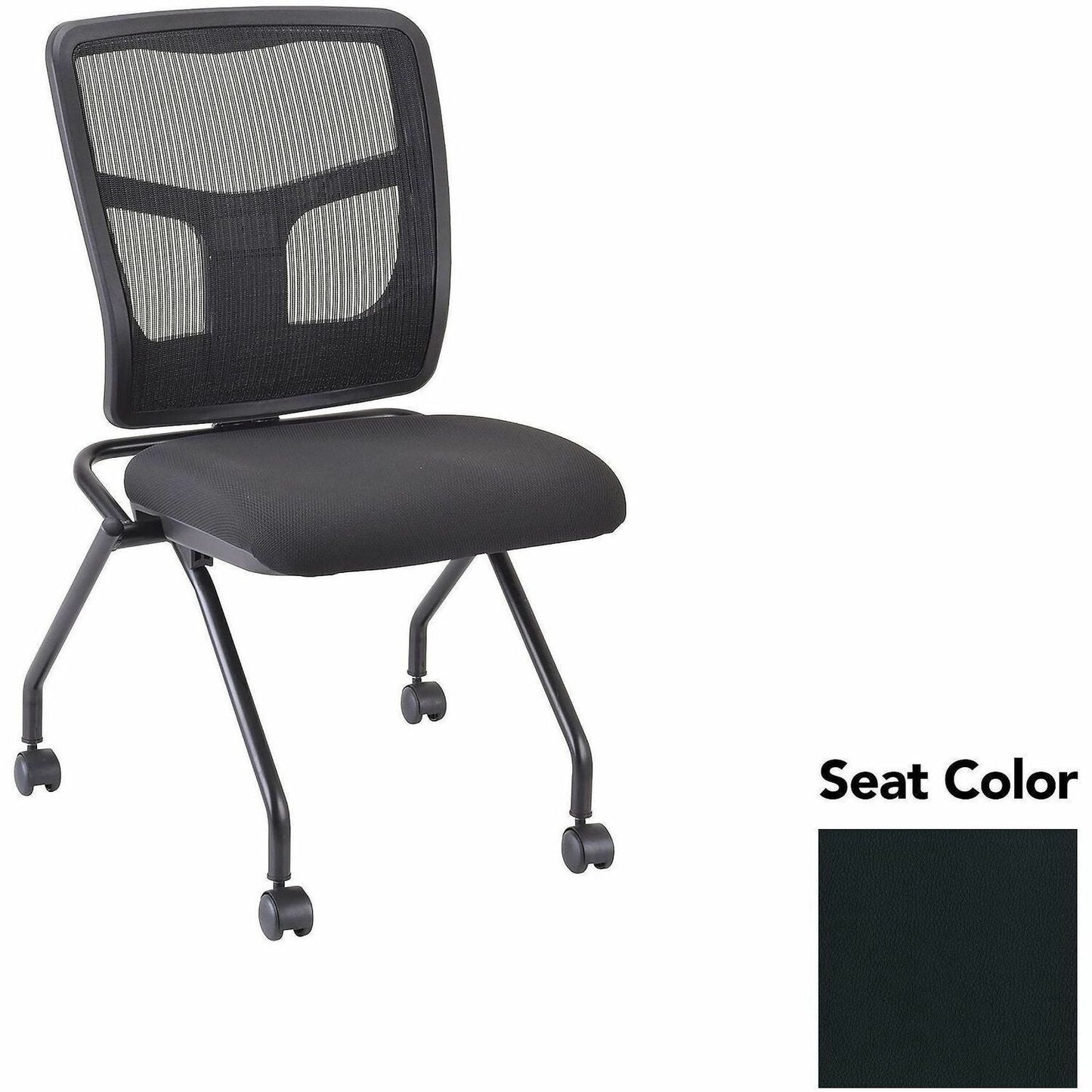 Lorell Training Room Guest Chair with Mesh Back and Flip - Up Seat - Set of 2 (LLR - LLR84385X) - SchoolOutlet