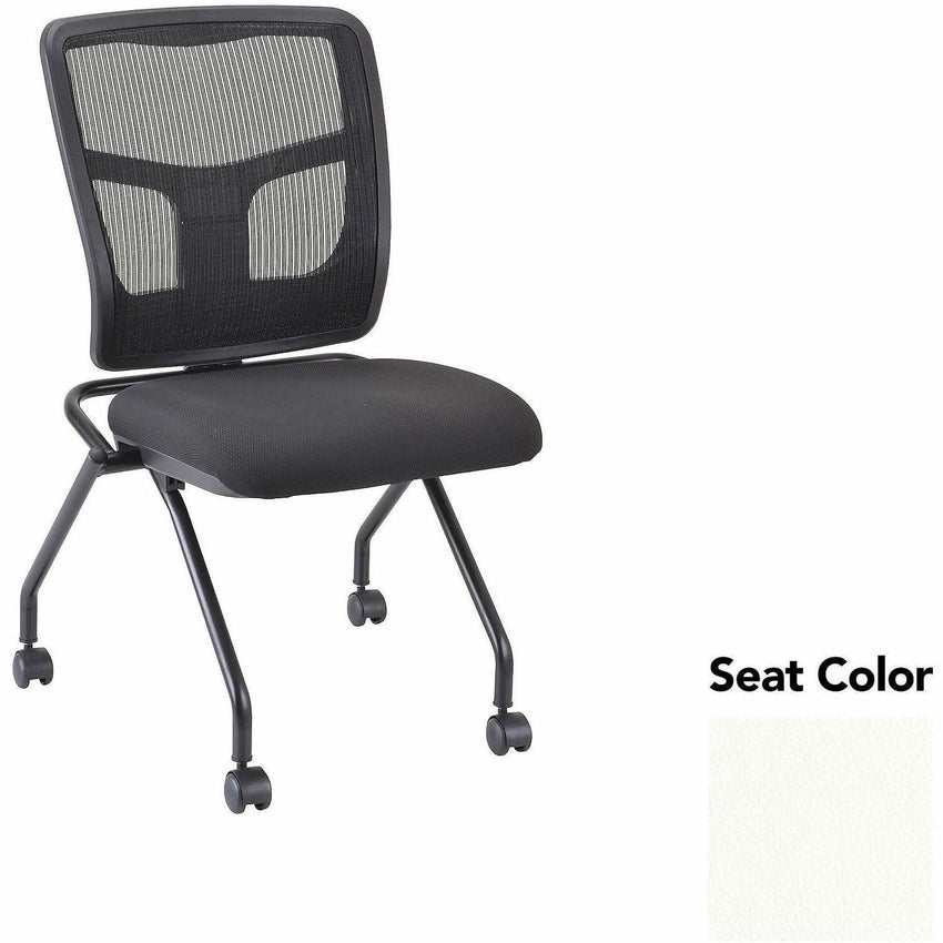 Lorell Training Room Guest Chair with Mesh Back and Flip - Up Seat - Set of 2 (LLR - LLR84385X) - SchoolOutlet