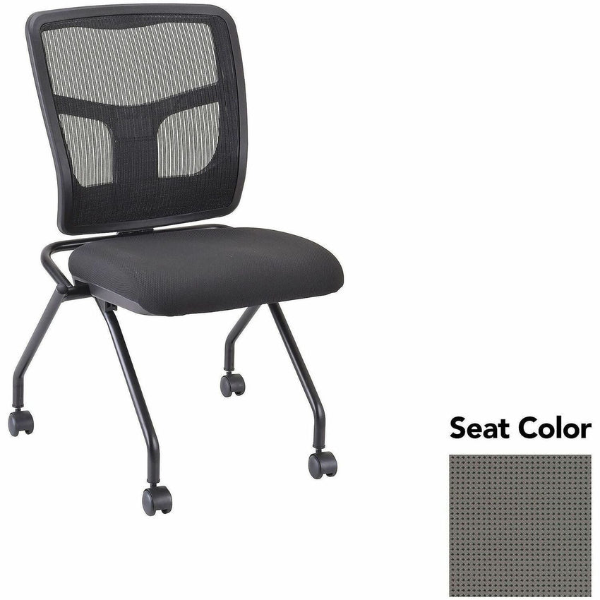 Lorell Training Room Guest Chair with Mesh Back and Flip - Up Seat - Set of 2 (LLR - LLR84385X) - SchoolOutlet