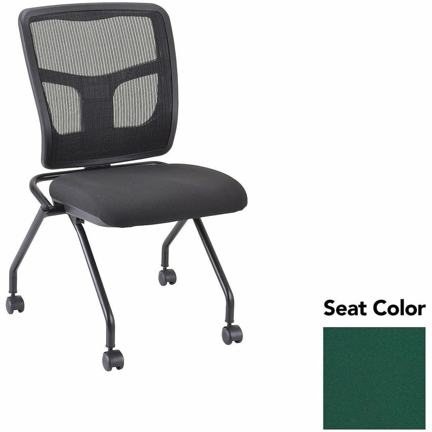Lorell Training Room Guest Chair with Mesh Back and Flip - Up Seat - Set of 2 (LLR - LLR84385X) - SchoolOutlet