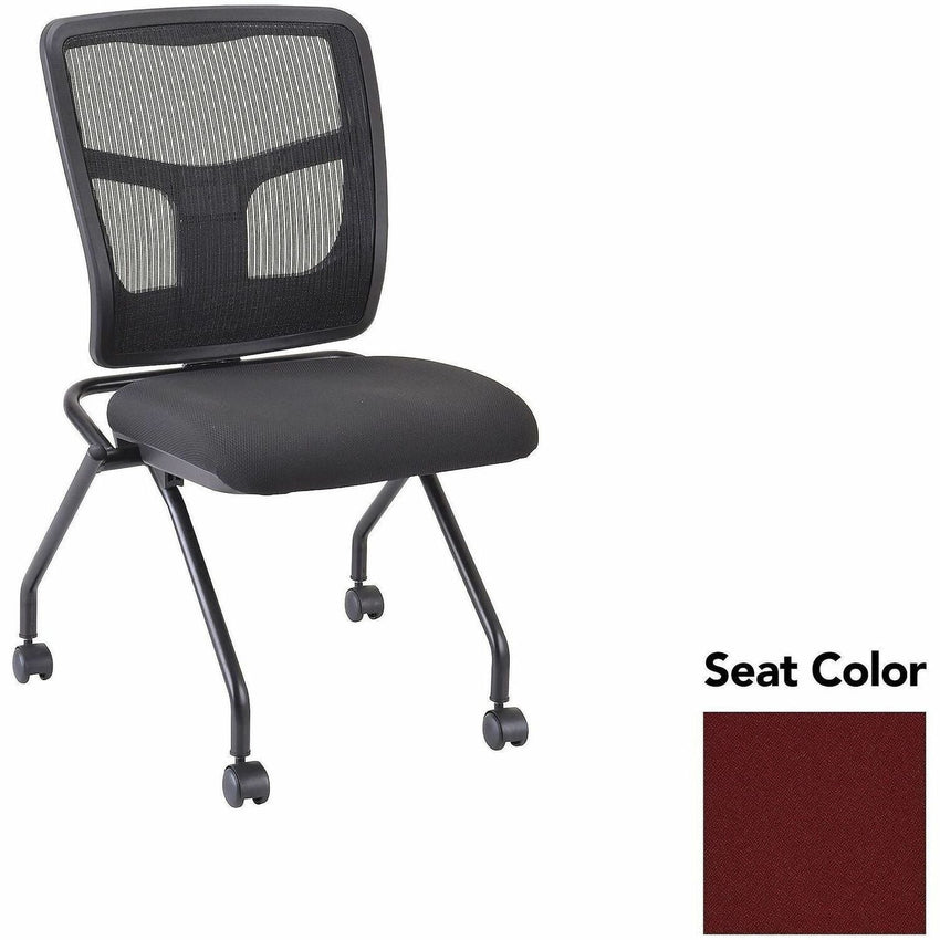 Lorell Training Room Guest Chair with Mesh Back and Flip - Up Seat - Set of 2 (LLR - LLR84385X) - SchoolOutlet