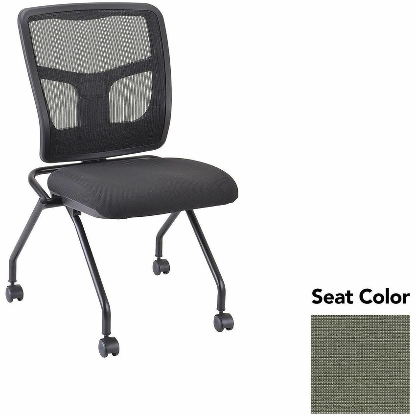 Lorell Training Room Guest Chair with Mesh Back and Flip - Up Seat - Set of 2 (LLR - LLR84385X) - SchoolOutlet