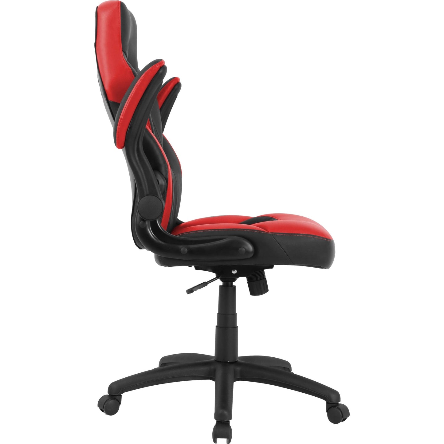 Lorell Bucket Seat High - back Gaming Chair with Flip - up Arms and 5 - Star Base, Red/Black 18.50 - 22.24 H (LLR - LLR84387) - SchoolOutlet