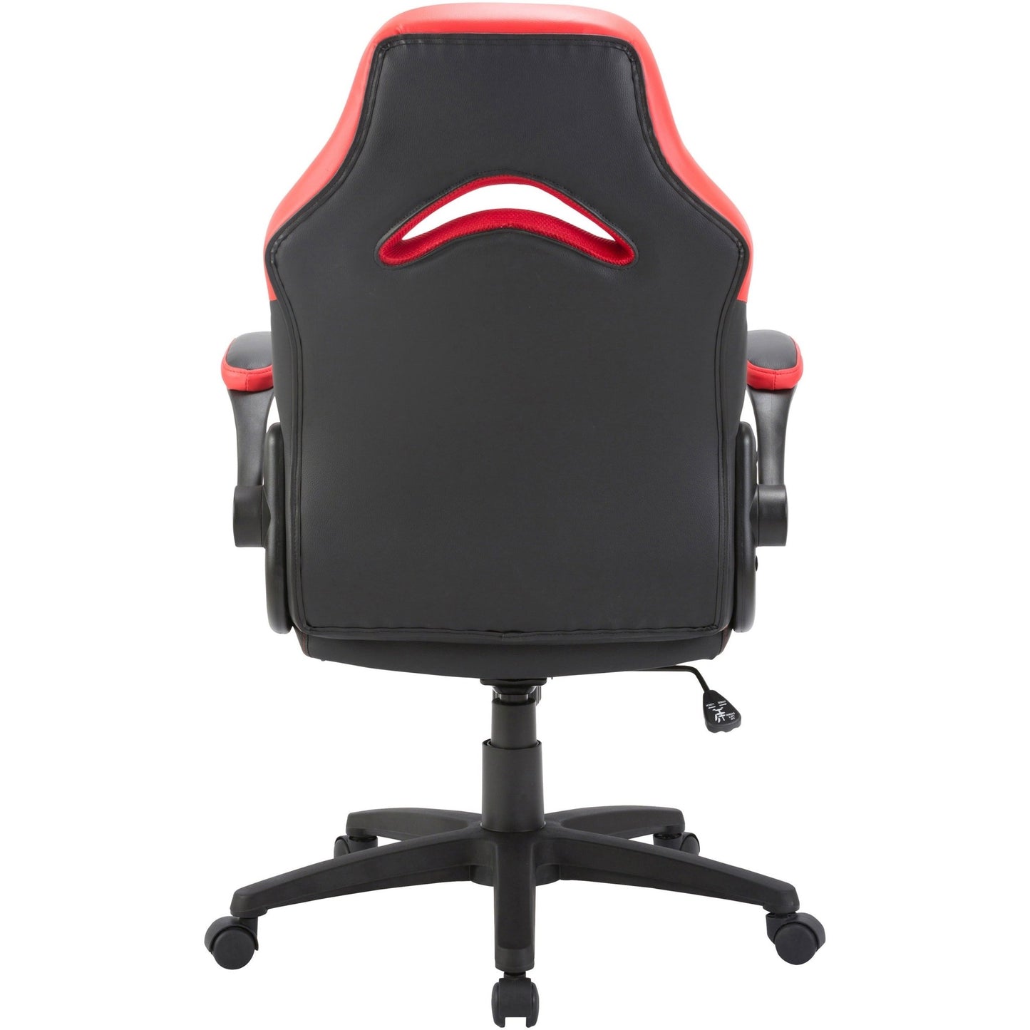 Lorell Bucket Seat High - back Gaming Chair with Flip - up Arms and 5 - Star Base, Red/Black 18.50 - 22.24 H (LLR - LLR84387) - SchoolOutlet