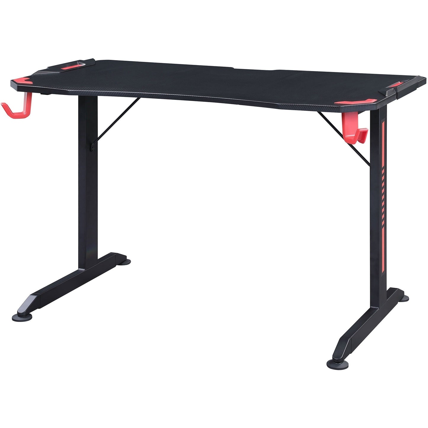 Lorell 48"W x 26"D x 36"H Gaming Desk with Carbon Fiber Surface and Monitor Shelf Black (LLR - LLR84393) - SchoolOutlet