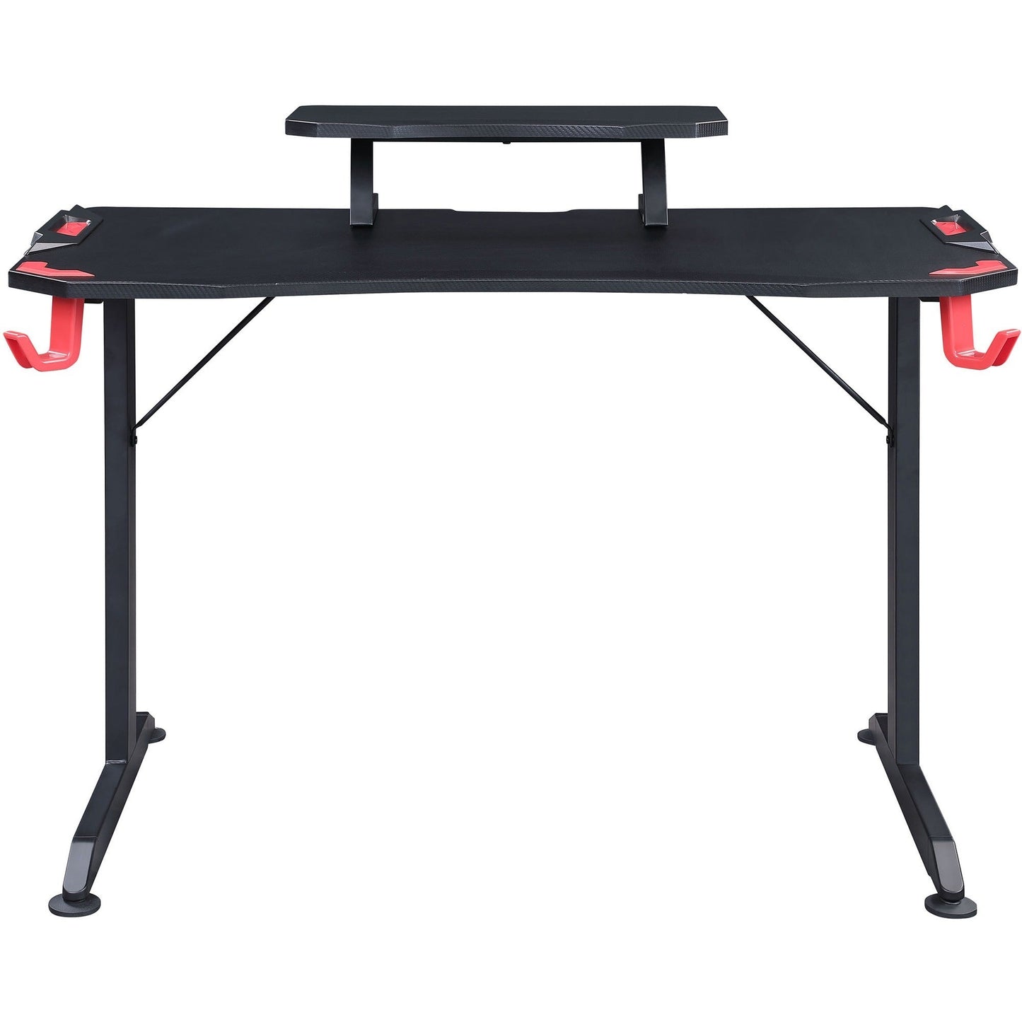 Lorell 48"W x 26"D x 36"H Gaming Desk with Carbon Fiber Surface and Monitor Shelf Black (LLR - LLR84393) - SchoolOutlet