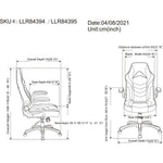 Lorell High - Back Ergonomic Gaming Chair with Flip - Up Arms Blue Black Gray 17.9 - 21.9 H (LLR - LLR84395) - SchoolOutlet