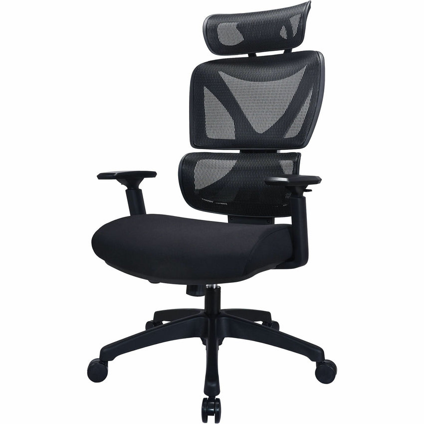 Lorell Xavier All - Mesh High - Back Chair with Articulating Lumbar and Adjustable Headrest 18.10'' - 21.8''"H (LLR - LLR84396) - SchoolOutlet
