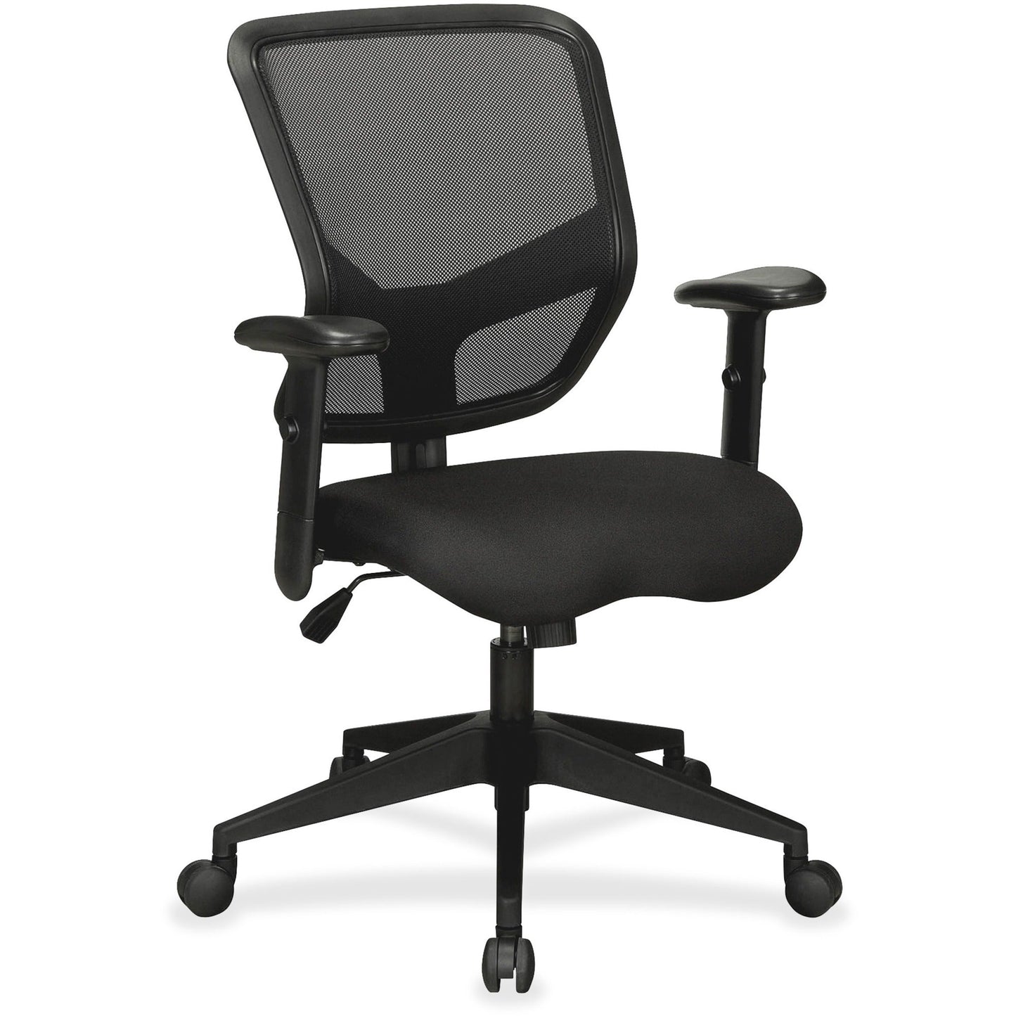 Lorell Executive Mesh Mid - Back Office Chair with Adjustable Lumbar Support and Height - Adjustable Arms 18" - 21.75"H (LLR - LLR84565) - SchoolOutlet