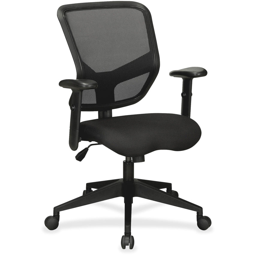 Lorell Executive Mesh Mid - Back Office Chair with Adjustable Lumbar Support and Height - Adjustable Arms 18" - 21.75"H (LLR - LLR84565) - SchoolOutlet