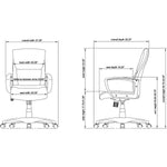 Lorell European Design Executive Mid - Back Office Chair with Bonded Leather and Fixed Arms 17.75'' - 21.5''
