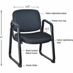 Lorell Upholstered Guest Chair with Sled Base and Padded Seat 17.75