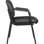 Lorell Deluxe Leather 4 - Leg Guest Chair with Padded Arms and Metal Frame (LLR - LLR84594) - SchoolOutlet