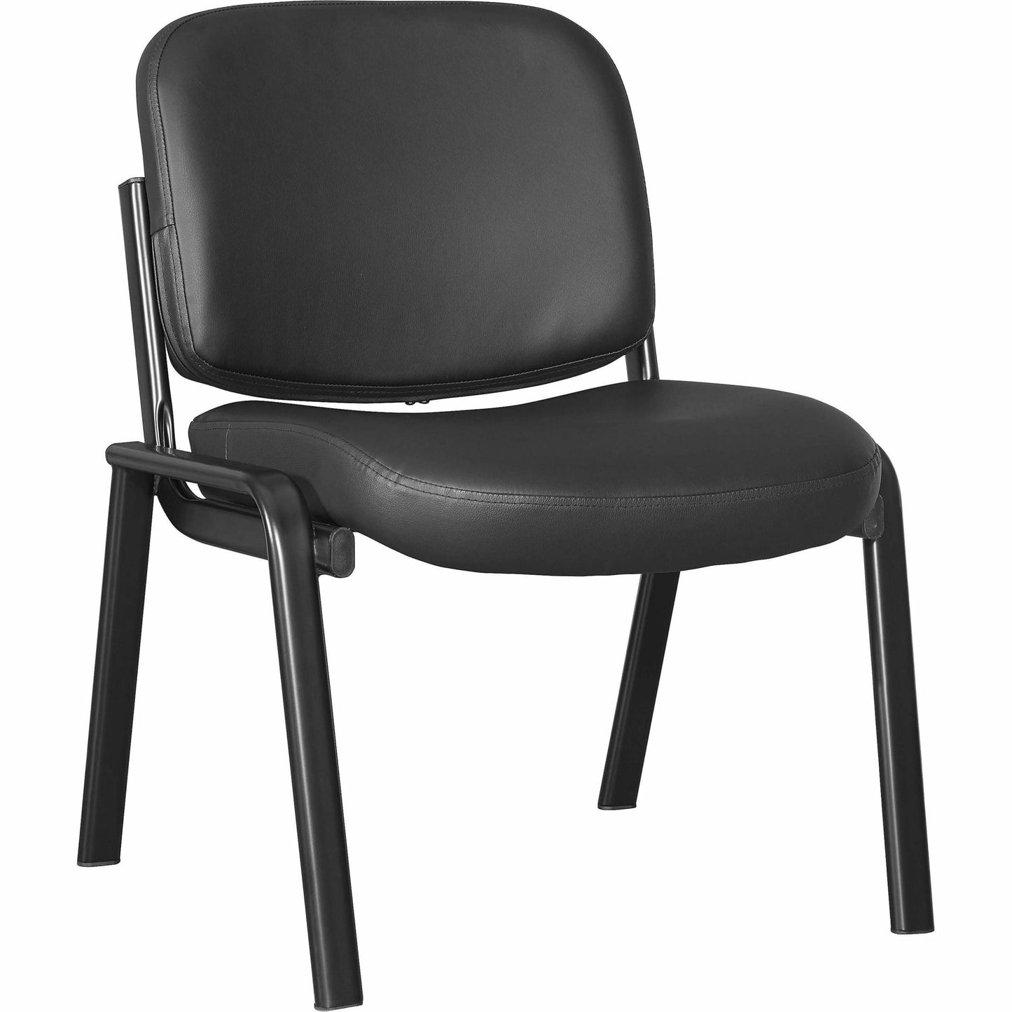 Lorell Deluxe Leather 4 - Leg Guest Chair Armless with Metal Frame (LLR - LLR84595) - SchoolOutlet