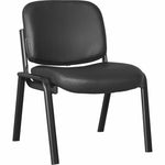 Lorell Deluxe Leather 4 - Leg Guest Chair Armless with Metal Frame (LLR - LLR84595) - SchoolOutlet