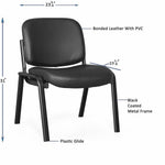Lorell Deluxe Leather 4 - Leg Guest Chair Armless with Metal Frame (LLR - LLR84595) - SchoolOutlet
