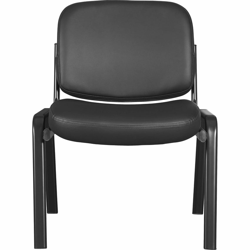 Lorell Deluxe Leather 4 - Leg Guest Chair Armless with Metal Frame (LLR - LLR84595) - SchoolOutlet