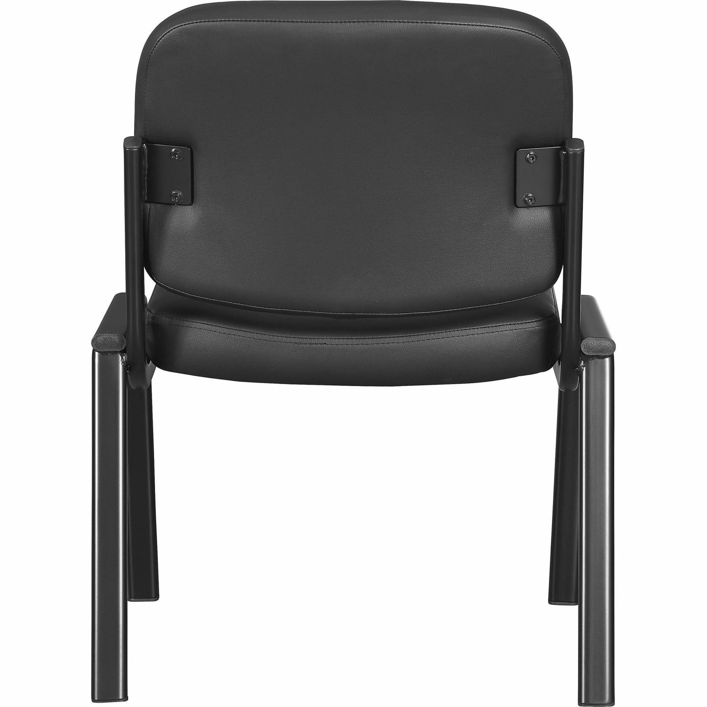 Lorell Deluxe Leather 4 - Leg Guest Chair Armless with Metal Frame (LLR - LLR84595) - SchoolOutlet