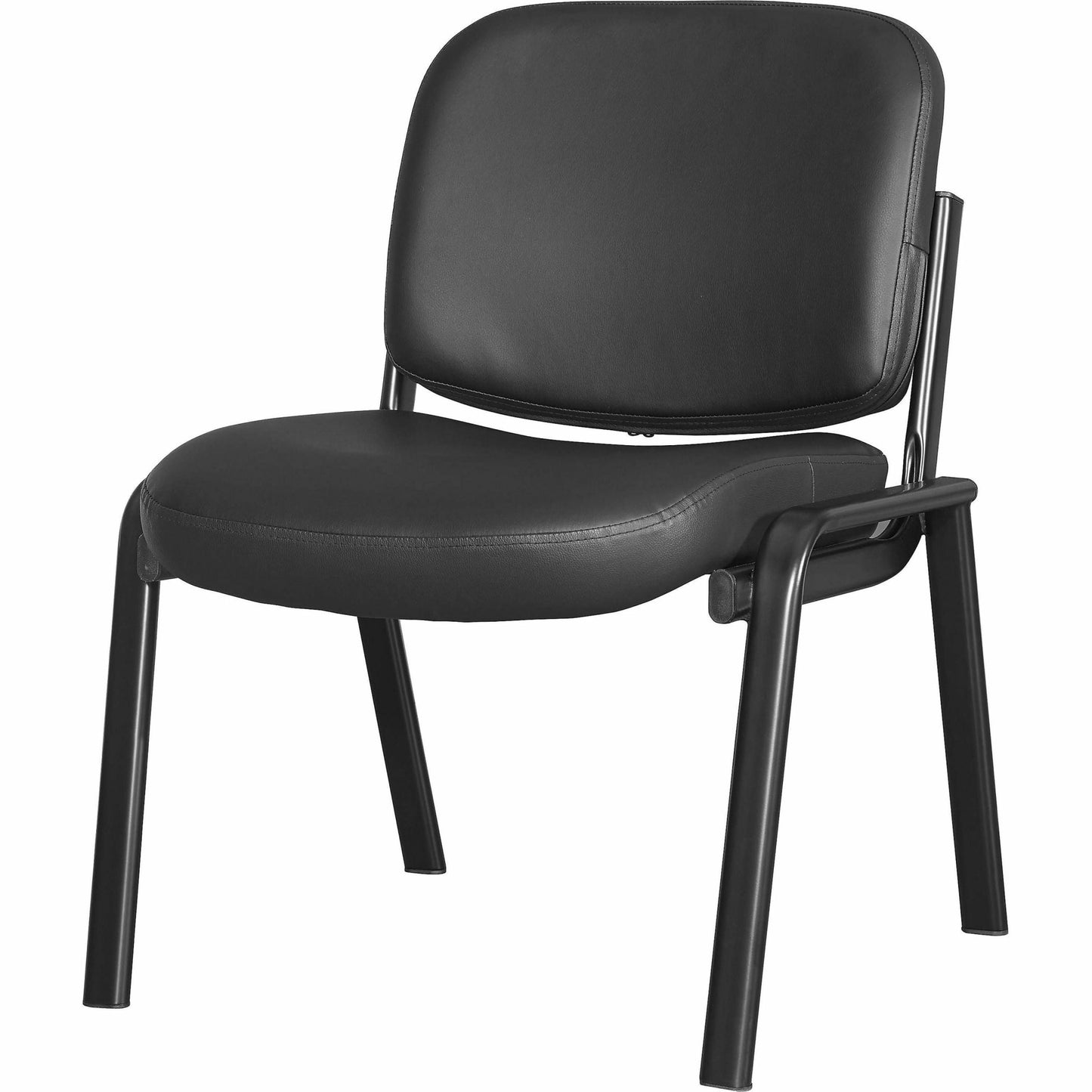 Lorell Deluxe Leather 4 - Leg Guest Chair Armless with Metal Frame (LLR - LLR84595) - SchoolOutlet