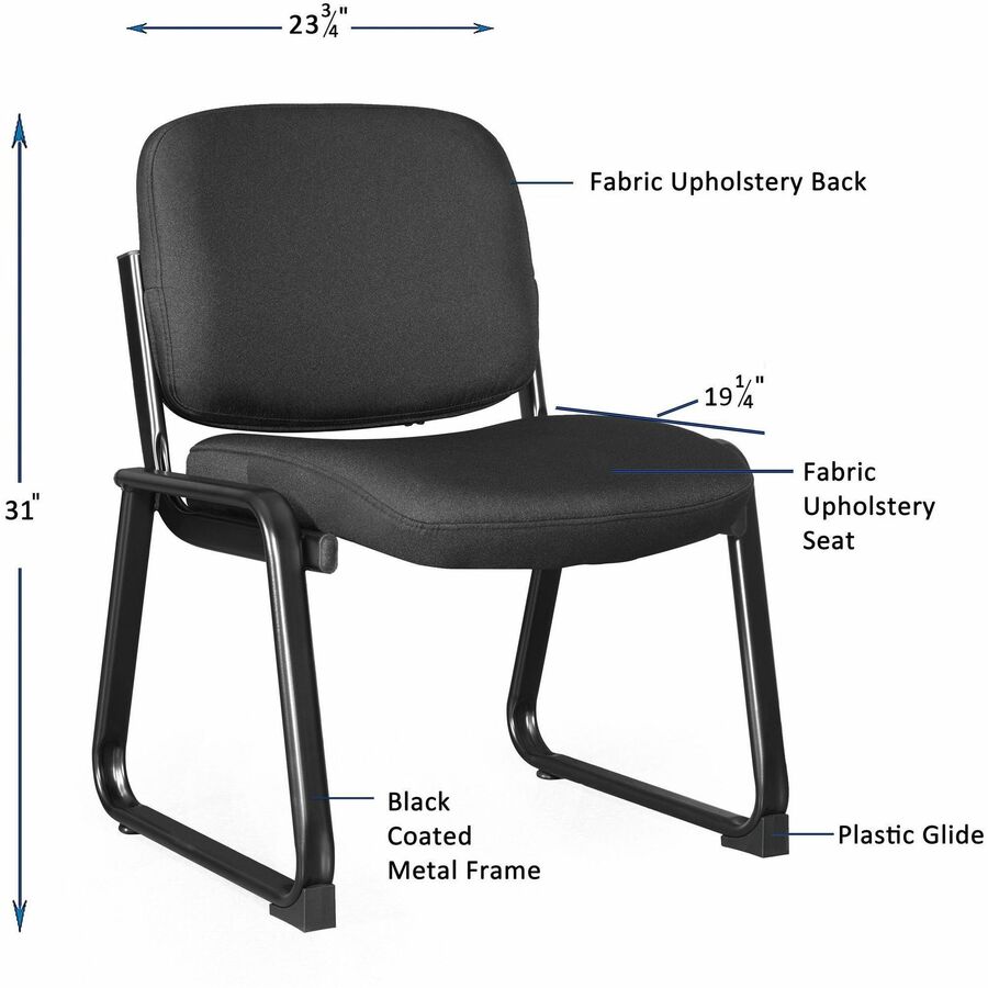 Lorell Deluxe Fabric Guest Chair Armless with Sled Base (LLR - LLR84596) - SchoolOutlet
