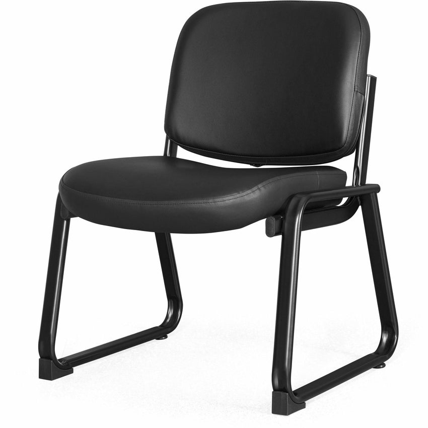 Lorell Deluxe Leather Guest Chair Armless with Sled Base (LLR - LLR84597) - SchoolOutlet