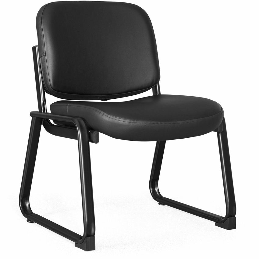 Lorell Deluxe Leather Guest Chair Armless with Sled Base (LLR - LLR84597) - SchoolOutlet