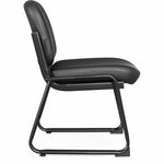 Lorell Deluxe Leather Guest Chair Armless with Sled Base (LLR - LLR84597) - SchoolOutlet