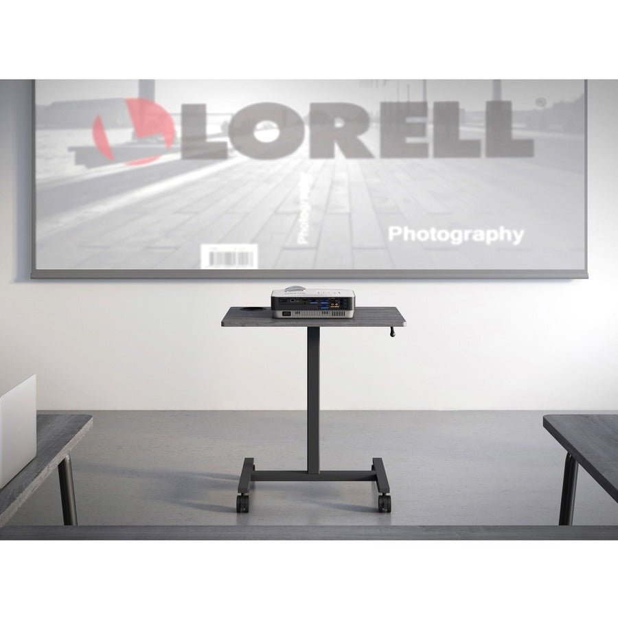 Mobile Weathered Charcoal Lorell Sit - Stand Desk 26.6"W x 19.1"D x 30 - 43.63"H (LLR - LLR84837) - SchoolOutlet