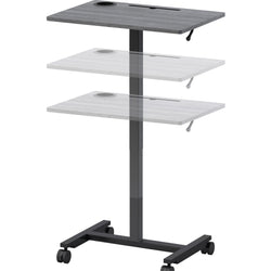 Mobile Weathered Charcoal Lorell Sit-Stand Desk 26.6"W x 19.1"D x 30-43.63"H (LLR-LLR84837)