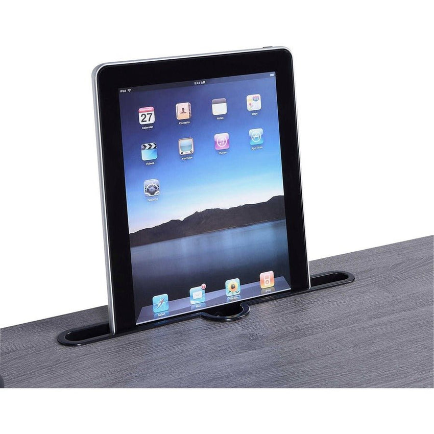 Mobile Weathered Charcoal Lorell Sit - Stand Desk 26.6"W x 19.1"D x 30 - 43.63"H (LLR - LLR84837) - SchoolOutlet