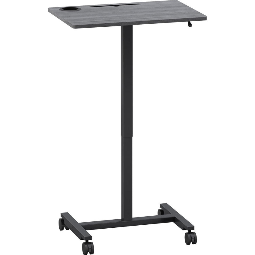 Mobile Weathered Charcoal Lorell Sit - Stand Desk 26.6"W x 19.1"D x 30 - 43.63"H (LLR - LLR84837) - SchoolOutlet