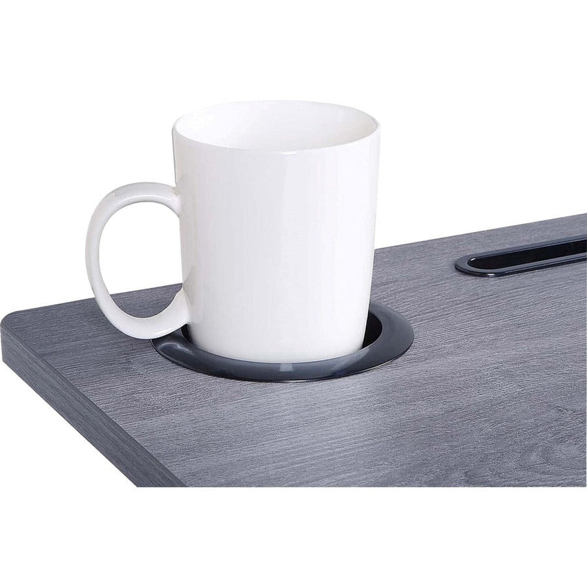 Mobile Weathered Charcoal Lorell Sit - Stand Desk 26.6"W x 19.1"D x 30 - 43.63"H (LLR - LLR84837) - SchoolOutlet