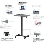 Mobile Weathered Charcoal Lorell Sit - Stand Desk 26.6