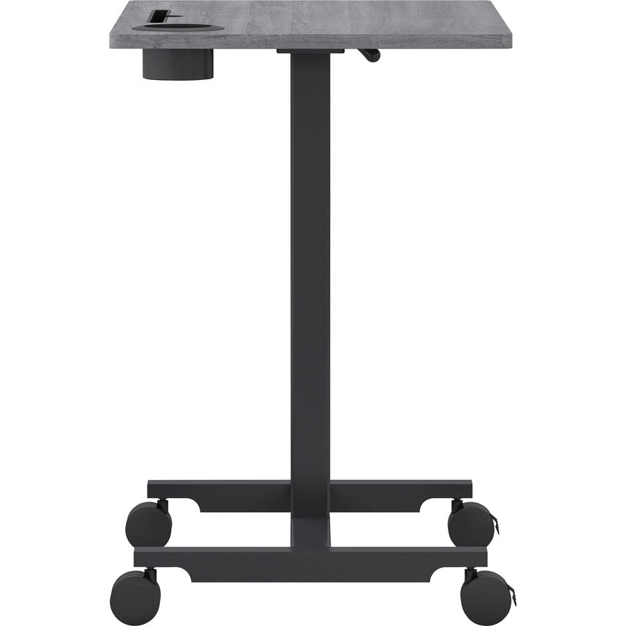 Mobile Weathered Charcoal Lorell Sit - Stand Desk 26.6"W x 19.1"D x 30 - 43.63"H (LLR - LLR84837) - SchoolOutlet